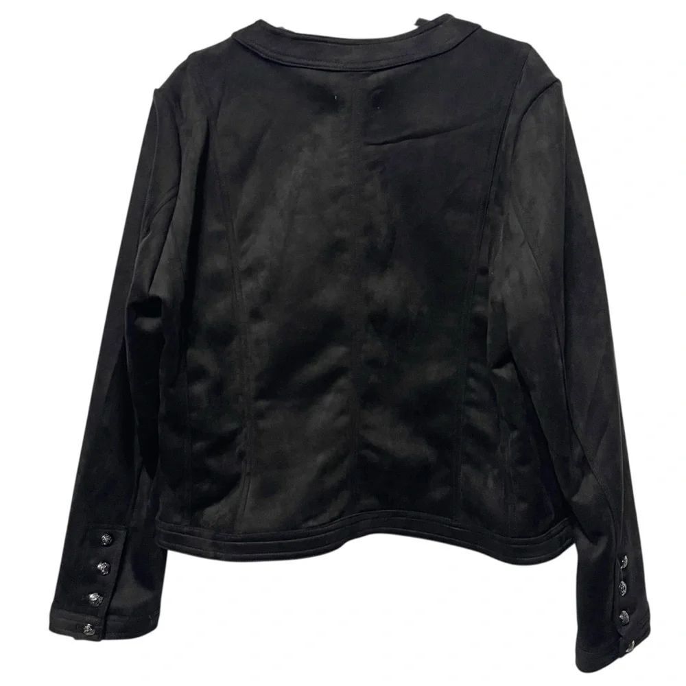 NWT CARMEN MARC VALVO Faux Suede Collarless Blazer Jacket XL - Picture 5 of 7